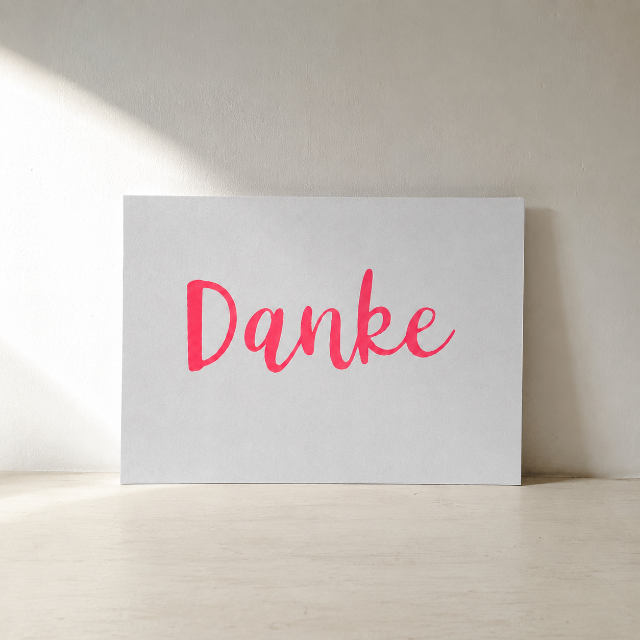 Postkarte Danke, Siebdruck auf mattem Karton, Rückseite beschreibbar – DIE SIEBEREI
