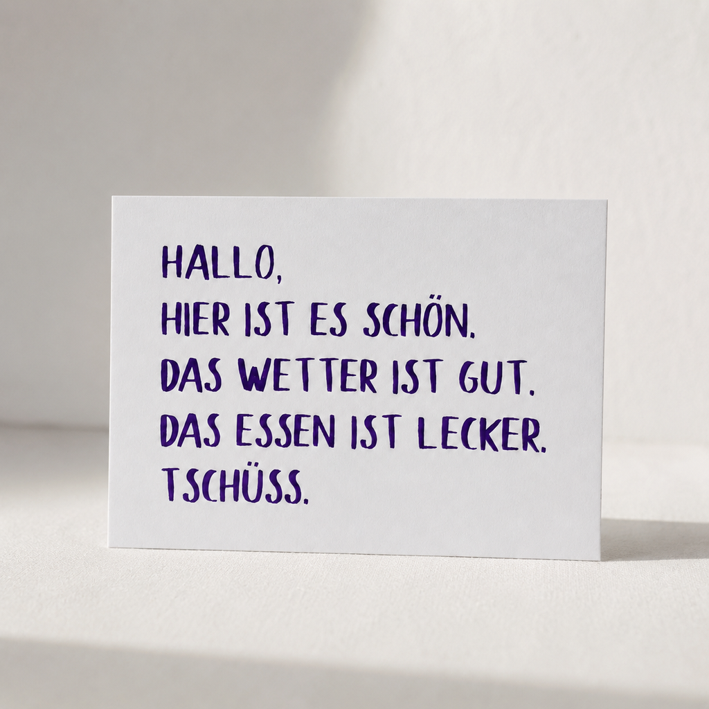 Postkarte Urlaubsgruß von DIE SIEBEREI, Siebdruck auf mattem Karton, DIN A6
