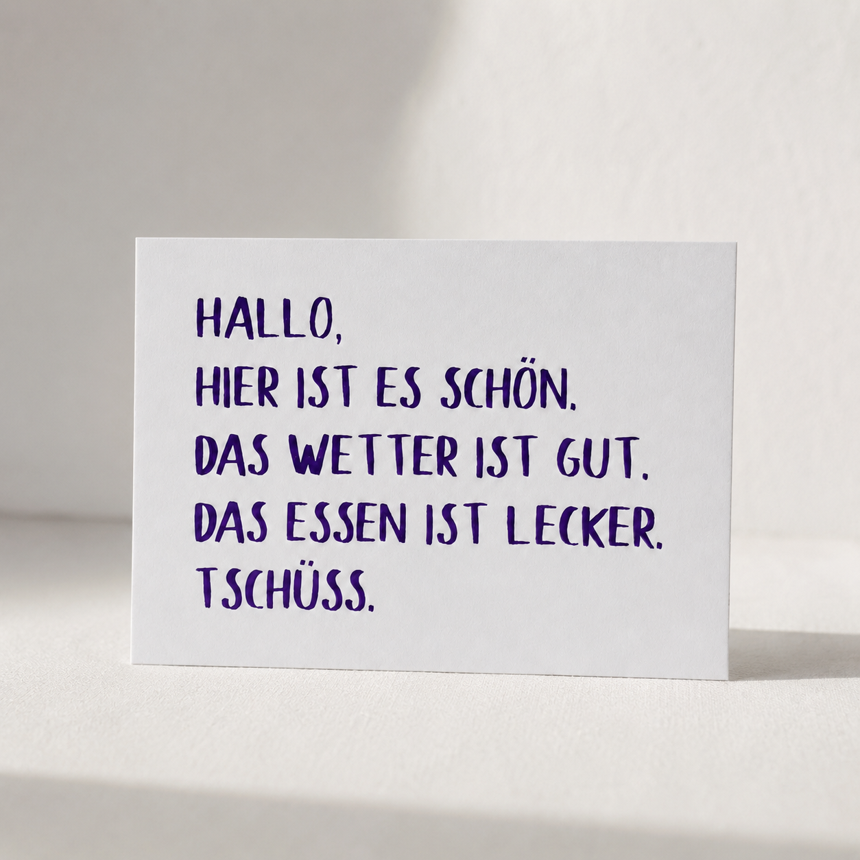 Postkarte Urlaubsgruß von DIE SIEBEREI, Siebdruck auf mattem Karton, DIN A6
