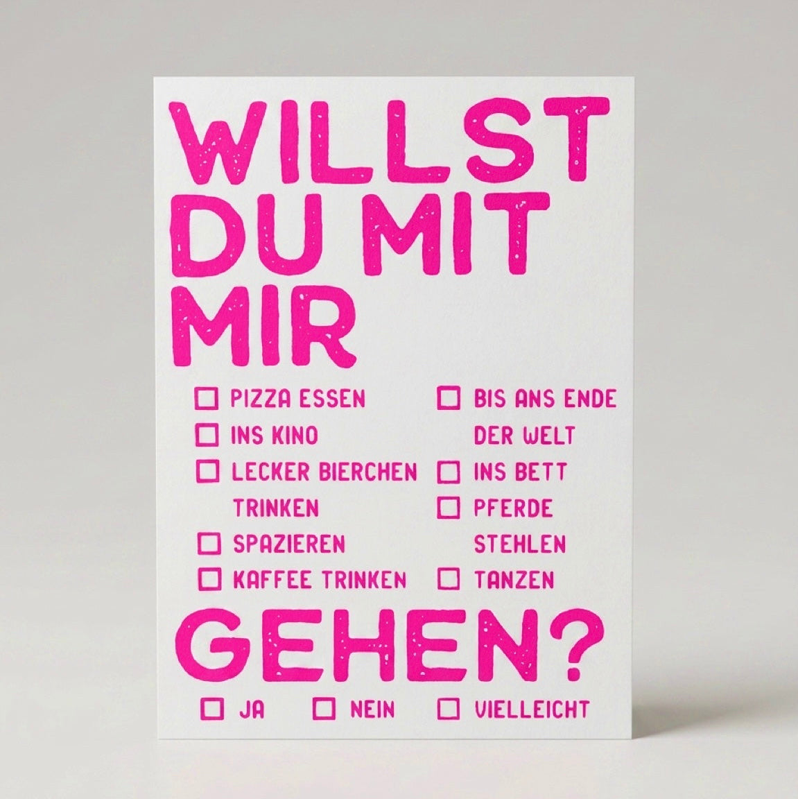 Karte "Willst du mit mir gehen"